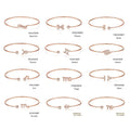 Abiding Twelve Constellations 925 Silver Rose Gold White Moissanite Bangles 12 Zodiac Horoscope Bangles for Birthday Gift