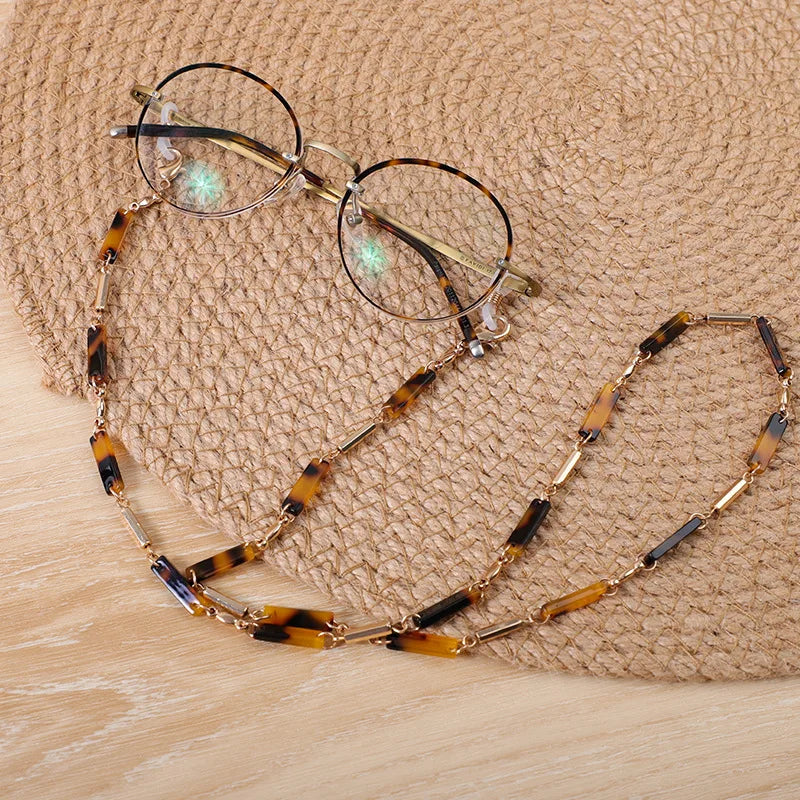 UNOC New Metal Eyeglasses Chain Glasses Masked Hanging Chain Gold Plated Anti Slip Shell Stone Sunglasses Chain Accessories