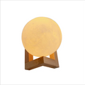 Modern White LED Moon Lamp Display Bracket Solid Wood Craft Lamp Holder USB Power Source Switch ROHS-Certified for Smart Home
