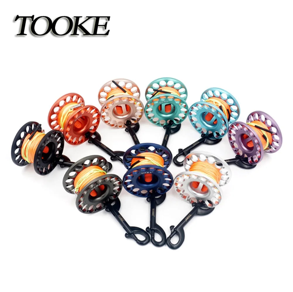 High Quality Large Aluminum Alloy Diving Reel Scuba Diving Finger Spool with 30m Flat Line