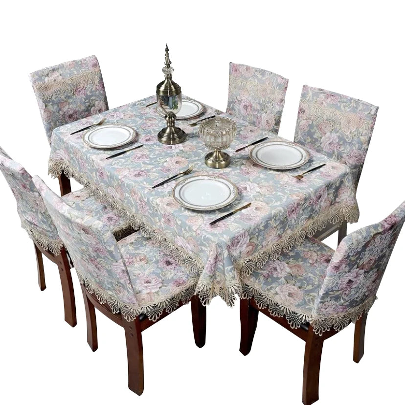 Factory Direct Selling Customized Polyester Elegant Wedding Hotel Embroidered Lace Tablecloth