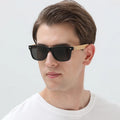 Hot Selling Lifestyle UV400 Protection Custom Logo Mens Glasses Luxury Wooden ECO Friendly Bamboo Wooden Temple Sunglasses