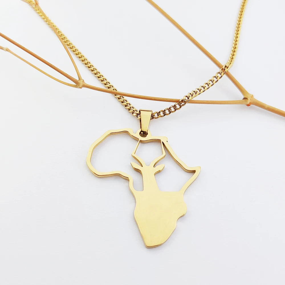 Africa Joyeria Acero Inoxidable Dijes Acero Chapado En Oro Por Mayor Africa Maps Rhodium Jewelry Cadenas Medalla Mapa De Africa