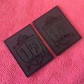 Luxury Brand Full Black Embossed Rubber Bags Badgehandmade Sewing on Garment PVC Rubber Patch