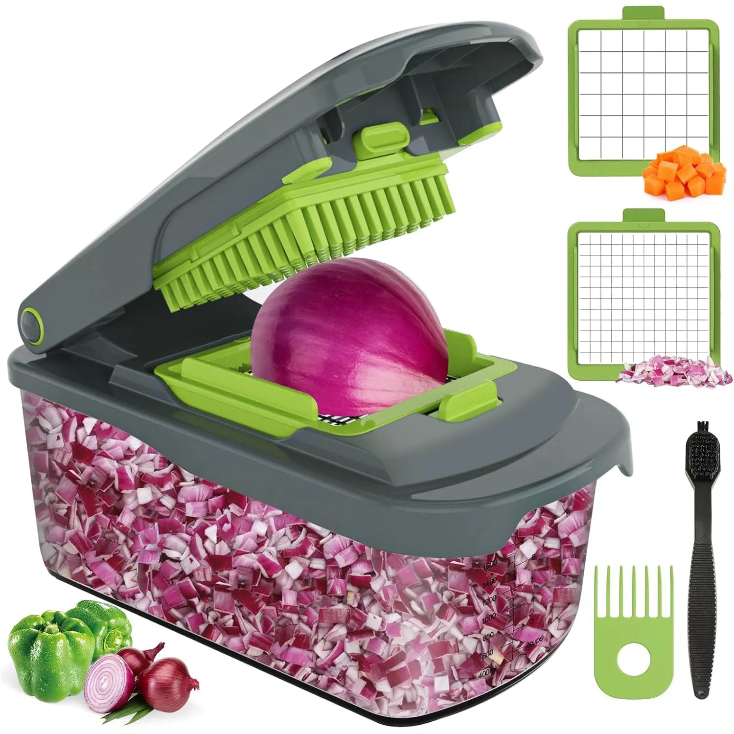 TOALLWIN New Product Essential Kitchen Gadget Manual Hand Food Chopper Oinion Slicer Veggie Dicer  Mandoline Slicer Vegetable Chopper Cutter