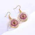 New Trendy Diy Jewelry Stainless Steel Hook Transparent Handmade Resin Real Flower Earrings for Women Girl
