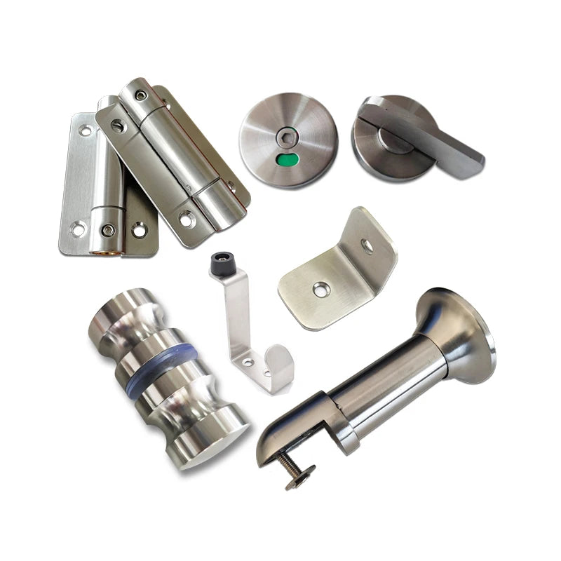 Wholesale Factory 304SS Stainless Steel Cubicle Fittings Toilet Partition Door Hardware Accessories Set for HPL Compact Panels