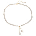 Wholesale Small Rice Pearl Necklace Design Freshwater Pearl Jewelry 18k Gold Plated Rice Bead Freshwater Pearl Necklaces