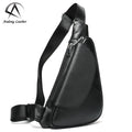 Andong Men Chest Bags European Genuine Cow Leather Shoulder Sling Bag Casual Triangle Business Man Pocket Retro