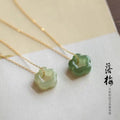 Elegant Designer Fashion 925 Sterling Silver Gold Chains Hetian Jade Hollow Flower Necklace for Women Ladies Jewelry Gift