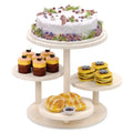Wood Cake Stand with Tiered Tray Decor Wood Tiered Trays  4 Tiers Round Cupcake Tower Stand for 50 Cupcakes
