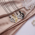 Couples Necklace Pair Half Key Heart Love Stainless Steel Couple Necklace Pair