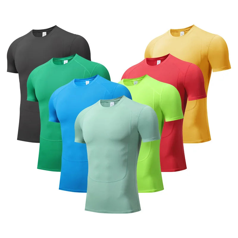 Quick Dry Gym Clothes Breathable Training Tight Compression T Shirts for Men