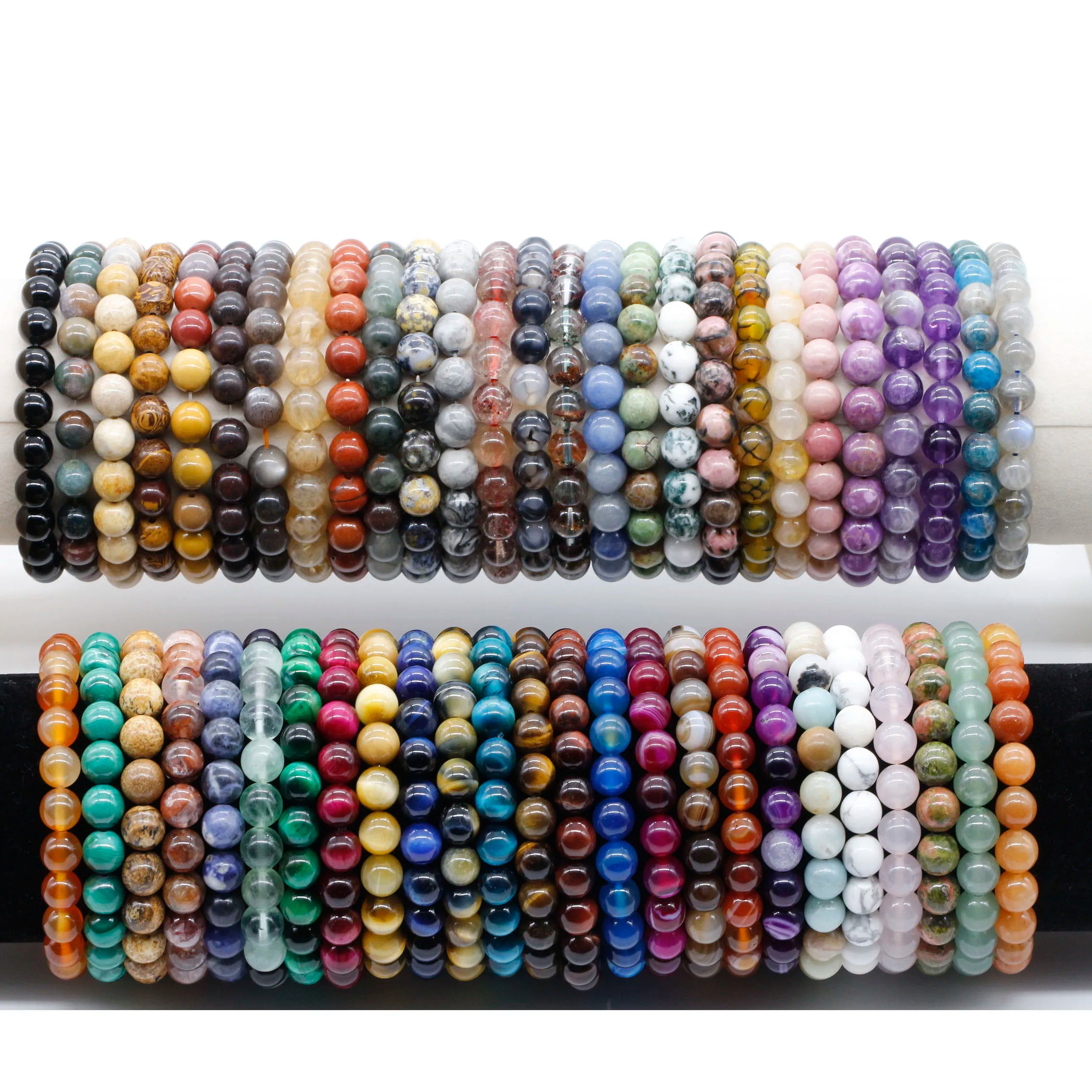Natural Gemstone Handmade Jewelry Natural Stone Bead 8mm Gold tiger Eye Multi Color tiger Eye Elastic Bracelet for Men