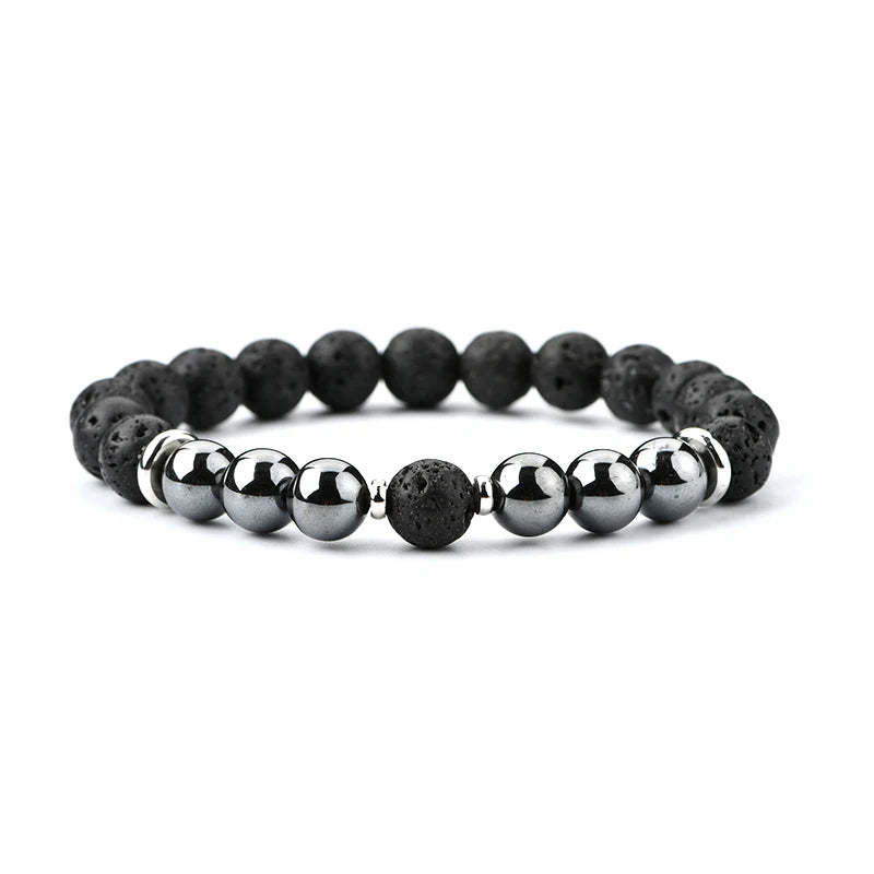 Hot Selling 8mm Natural Lava Stone Bead Classic Jewelry Fashion Men Bracelets for Gift