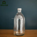 16oz Drink Glass Bottle 500ml Round clear Glass Sparkling Water Bottle Mineral Soda Water Syrup Liquid Bottle with Aluminum Cap