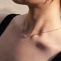 Trendy Gold Plated Zircon Stainless Steel Diamond-Encrusted Figure 8 Letter Pendant Necklace Personality Fashion Clavicle Chain