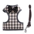 Wholesale Newest High Quality Bow Tie Chest Multi Color Plaid Dog Harness and Leash Set