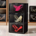 Wholesale Side Drop Clear Transparent Foldable Shoe Box Giant Stackable Magnetic Plastic Container Functional for Shoe Storage