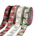 Manufacture 2 Inch Ethnic Woven Polyester Jacquard Ribbon Embroidered Pattern Webbing Wholesale Jacquard Strap Webbing for Strap