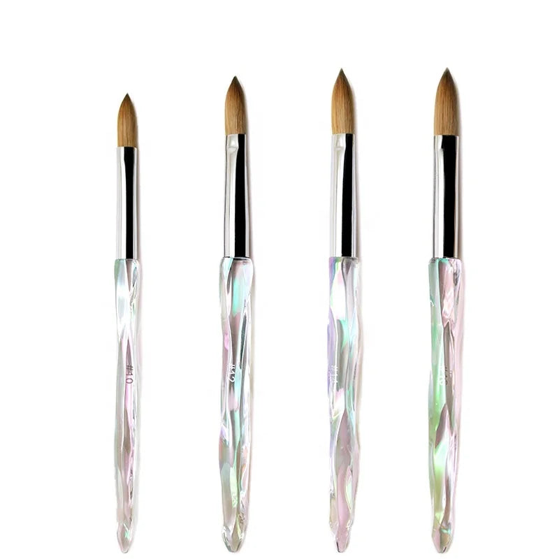 YALIXIN Professional Luxury Acrylic Nail Brush Custom Logo 100% Pure Kolinsky Hair Crimped Handle Multifunctional Gift Box
