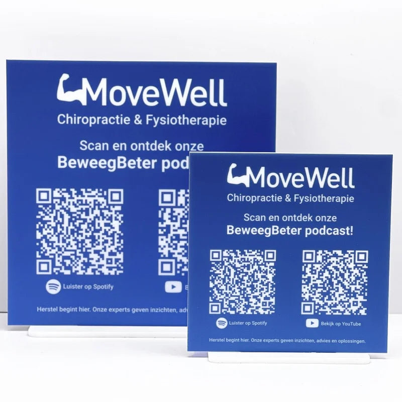 Multi QR Code Business Instagram Facebook Web Social Media Table Top Signage Beauty QR Code Sign Social Media QR Code Sign