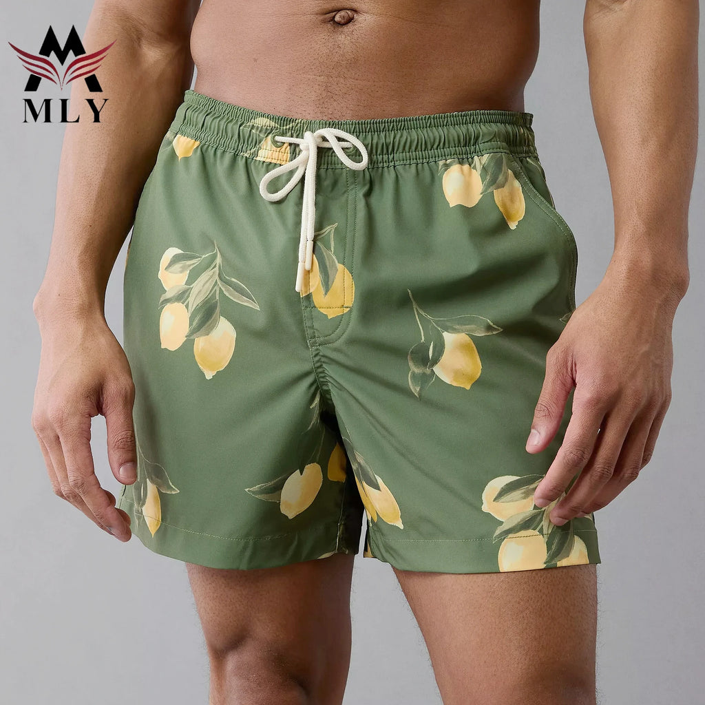 Men's Beach Shorts New Design Breathable Swim Trunks Printed Beach Shorts with Pockets Swim Trunks Men's