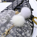 Custom Plush Mink Real Fur Pom Pom Key Chains for Women Keyring Keychain for Bags and Scarves