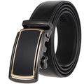 LY88951-1 OEM Custom logo Business Men's Alloy Reverse Pull Buckle Belt Automatic Buckle Belt Genuine Leather Belts for Men