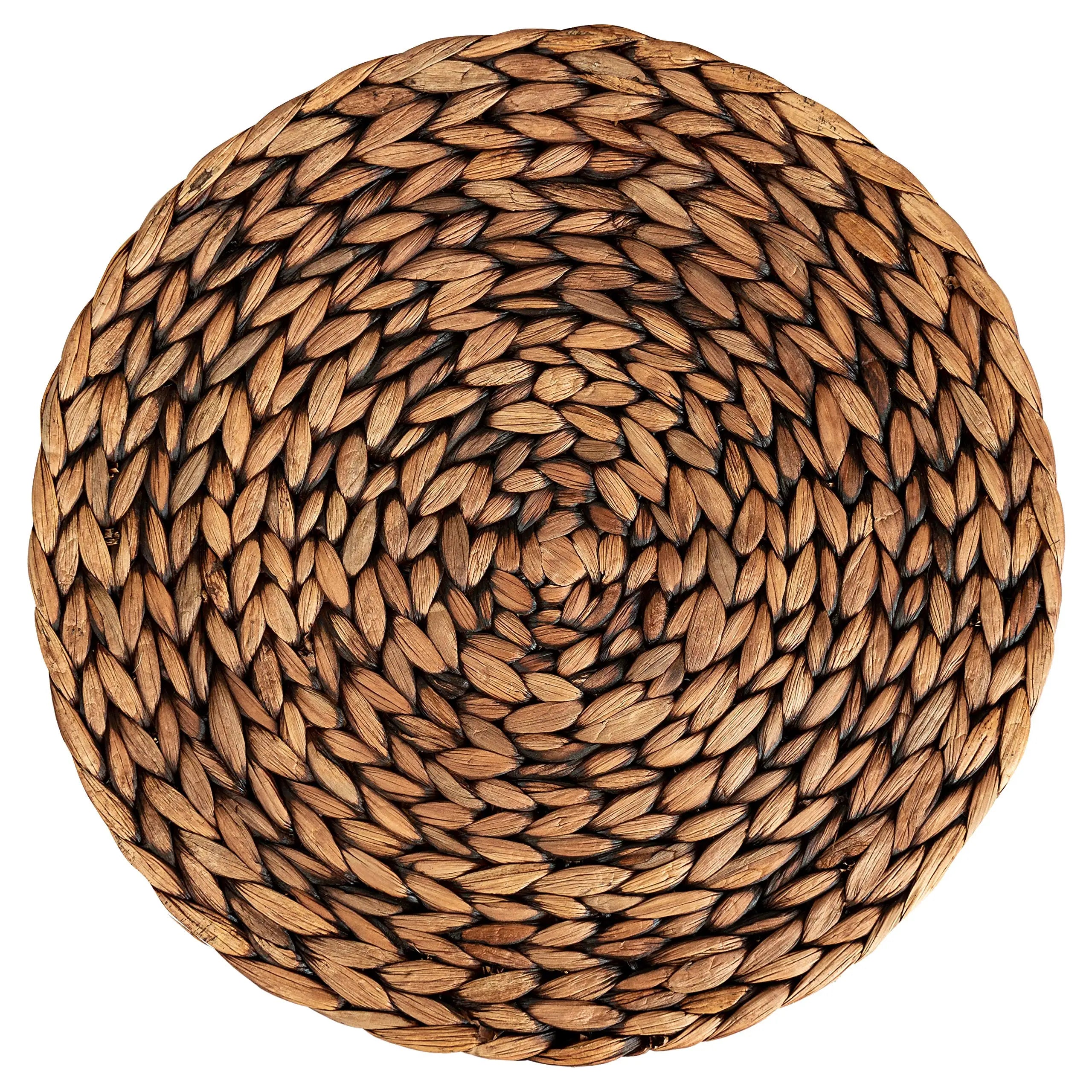 Hot Selling Wholesale Custom Natural Material Round Mat Hand Made Round Water Hyacinth Woven Table Decor Placemats