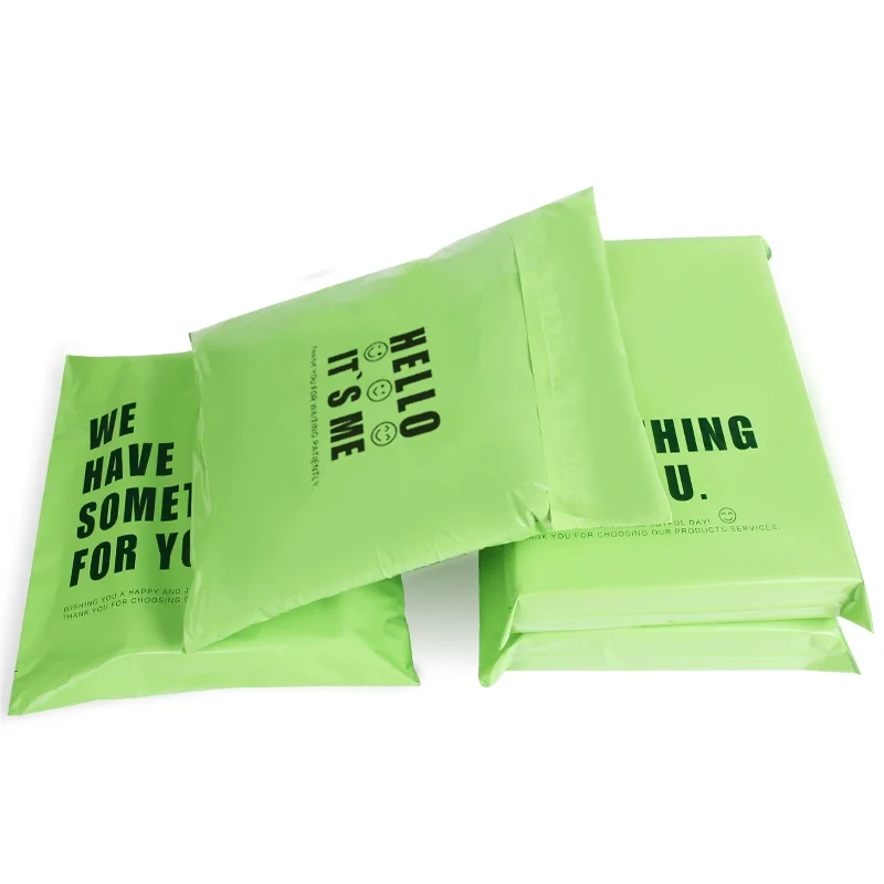 Custom Logo Print Biodegradable Express Green Poly Mailer Shipping Bag Small Business Use for Clothes Courier Industrial Needs