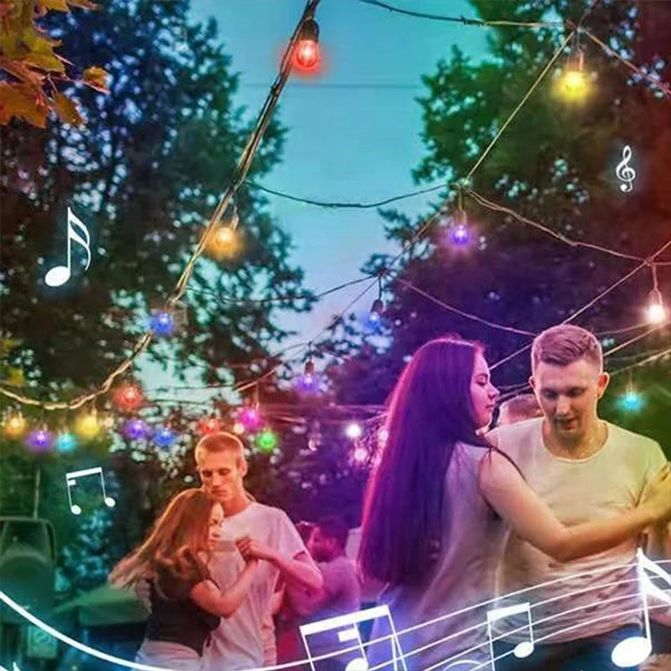 Waterproof S14 Bulb Light RGB Color Changing Outdoor Remote Controlled LED String Light for Holidays Decoration