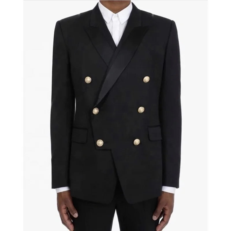 2025 Stylish Black Men's Slim Fit Suits Tuxedo Wedding Blazer Suits 2 Pieces for Groom High Quality Prom Tuxedos Wedding Wear
