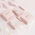 Pink Fashion Luxurious Microfiber Envelope Jewelry Pouch Bag Custom Logo Paper Jewelry Package Set Coffret Schmuck Boxes