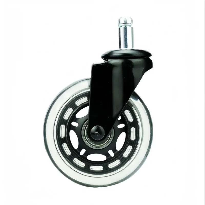Huarui High Quality 75mm PU Casters Half Transparent PVC Silicone Traditional Design Office Chair Wheels Kitchen Furniture