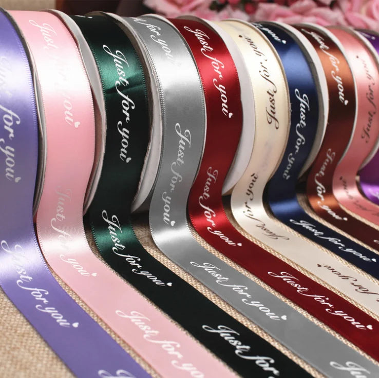 Custom Colorful Gift Printed Merry Christmas Designer Satin Ribbon With Screen Printed Logo