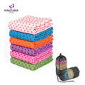 Yoga Towel Anti Slip Custom Printed 183*63cm Microfiber Yoga Mat Towel With Carrying Mesh Bag