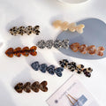 French Marble Effect Acetic Acid Resin Heart Hair Clips Tortoiseshell Acrylic Hair Clips Accessories Hair Pins for Lady