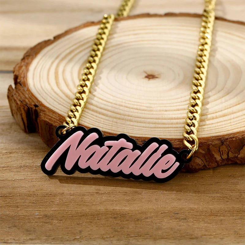 Customized Name Necklace Fashionable European and American Hip-hop Stainless Steel Pendant Suitable for Daily Wear in Summer