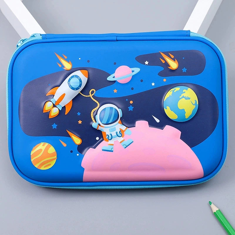 Custom Logo Eco-Friendly 3D Cartoon Double Layer Pencil Case Discount Stationery Set for Girls and Boys for Kids and Toddlers