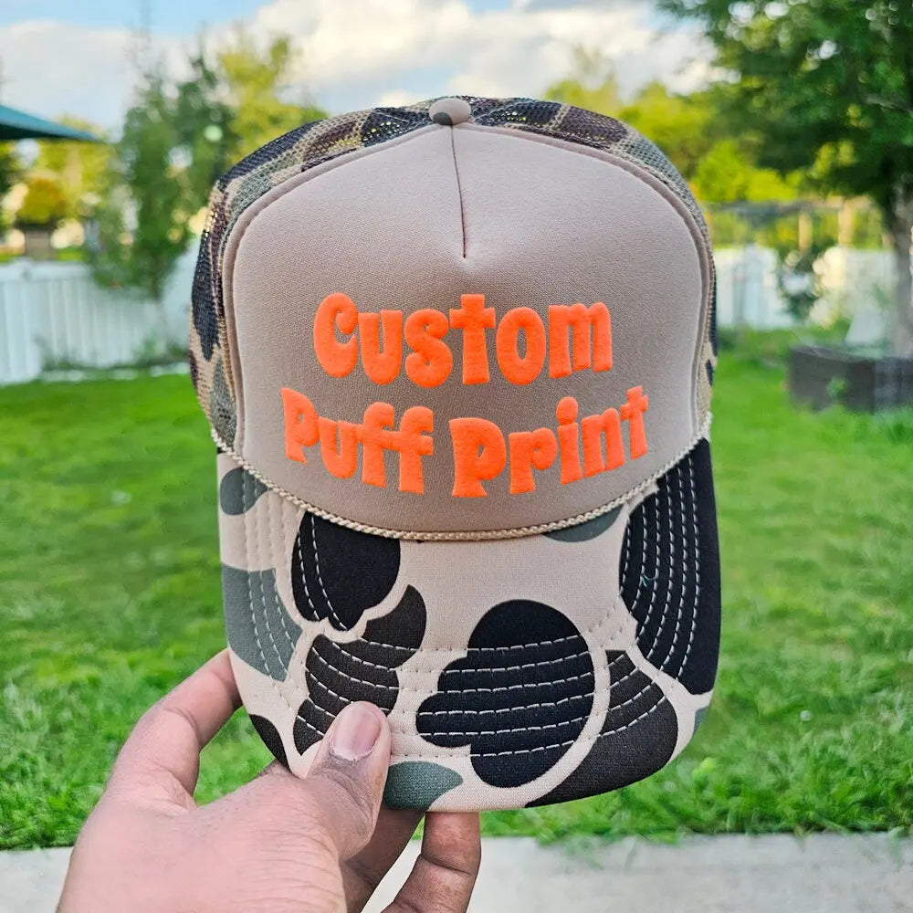Customize Puff Print Logo Design Mesh Foam Trucker Caps for Unisex Custom Blank Trucker Hats