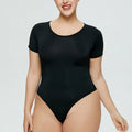 Wholesale Round Neck Detachable Crotch Short Sleeves Lady Bodycon Abdominal Tight Slim Female Jumpsuit Bodysuit for Women