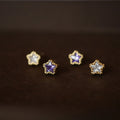 INS Cute Fashion Pure 925 Sterling Silver Fancy Zircon Star Shaped Stud Earrings for Women Girls