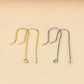 Wholesale Stainless Steel Earring Hook 18k Real Gold Plated French Ear Wire Fishing Hooks for Jewelry Making