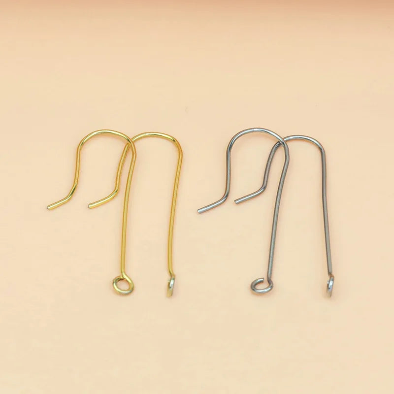 Wholesale Stainless Steel Earring Hook 18k Real Gold Plated French Ear Wire Fishing Hooks for Jewelry Making
