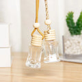 clear Hanging Car Perfume Bottles Fragrance Diffuser Bottle 10ML Car Air Freshener Glass Essential Oil Bottle with Wooden Cap