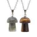 Manufacturer Wholesale Natural Stone Mushroom Pendant Necklace for Women and Men Crystal Quartz Pendant Gemstone Jewelry