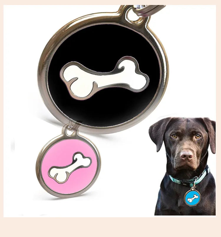 Cheap Wholesale Metal Pet Products Manufacturers Supply Two-color Dog Tags Pet Identity Tags Collars Accessories and Pendants