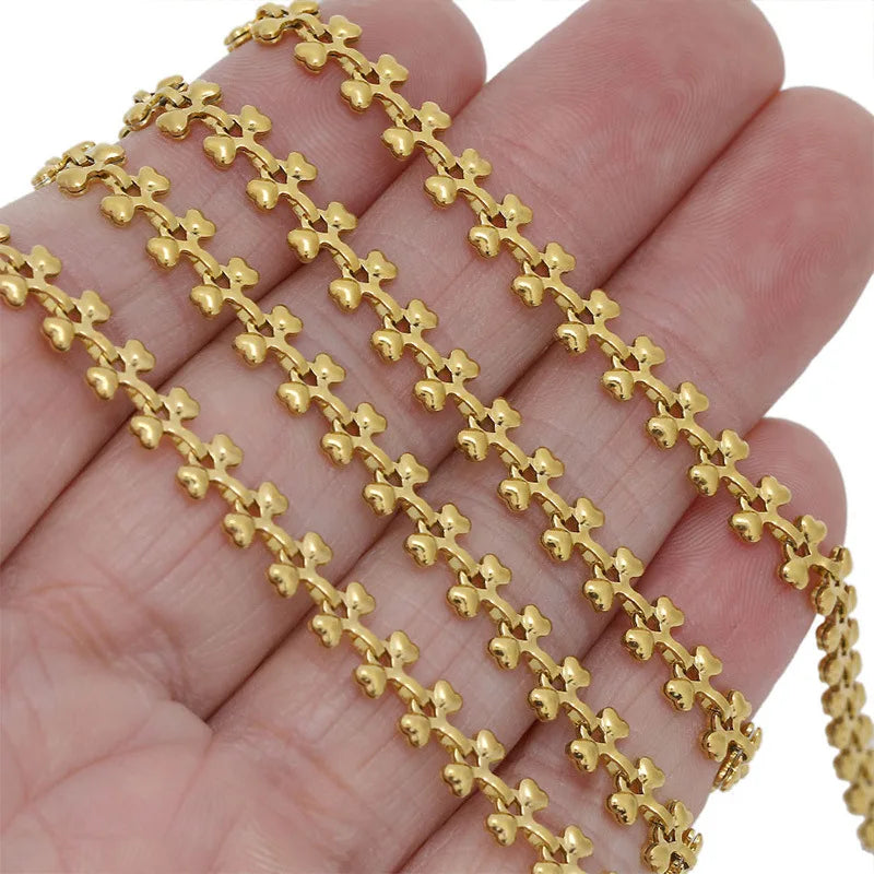 European and American Sweater Chain Accessories Stainless Steel Bracelet Diy 5mm Double-Layer Love Chain