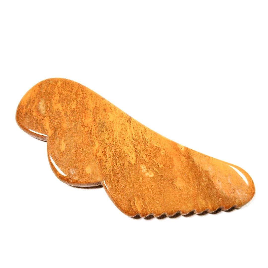 HY Summer hot product jagged Mookaite jasper guasha board beauty equipment wing guastone